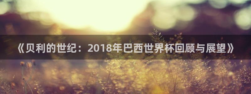 世界杯赛程时间表：《贝利的世纪：2018年巴西世界杯回顾与展望》